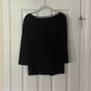 Talbots - Black 3/4 Sleeve Black Top